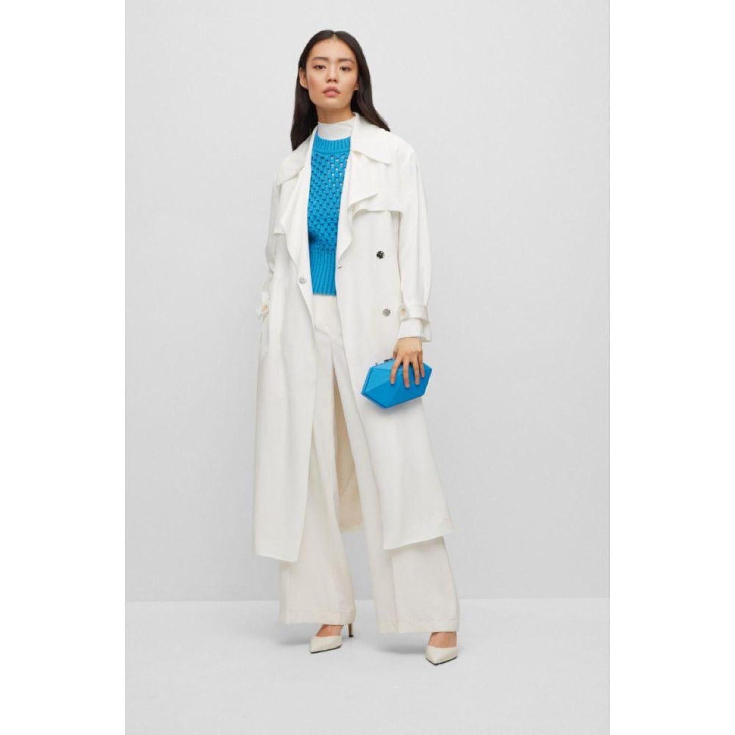 Regular-fit trench coat with belt