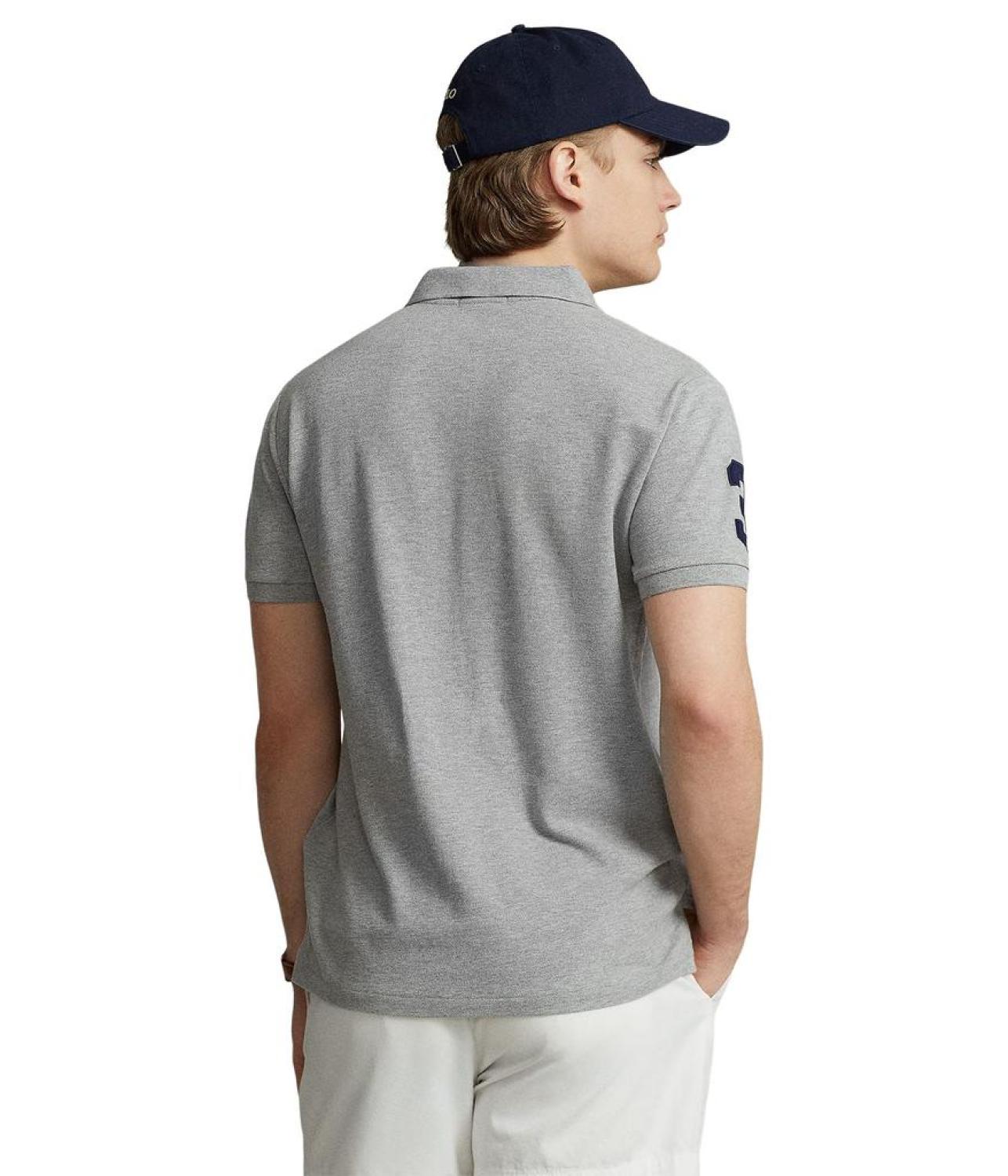 Custom Slim Fit Big Pony Mesh Polo Shirt