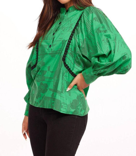 Neem Blouse In Evergreen Angelica