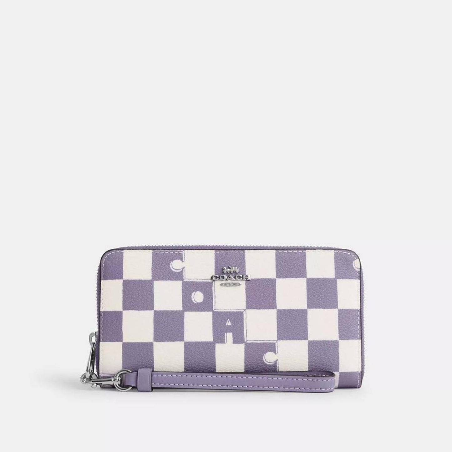 Coach Outlet Long Zip Around Wallet With Checkerboard Print