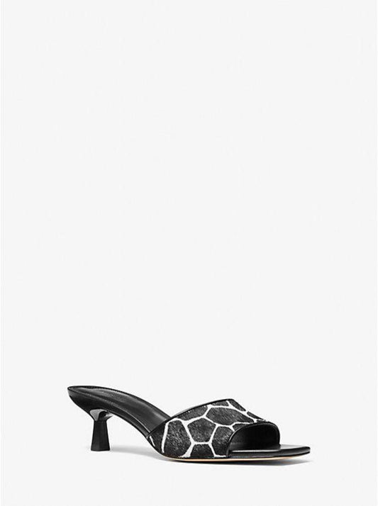 Amal Animal Print Calf Hair Kitten Sandal