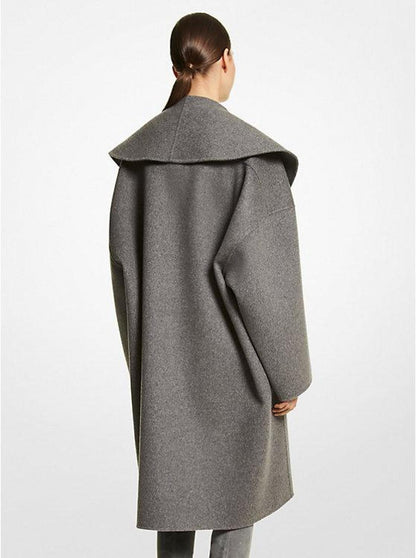 Double Faced Mélange Wool Melton Clutch Coat