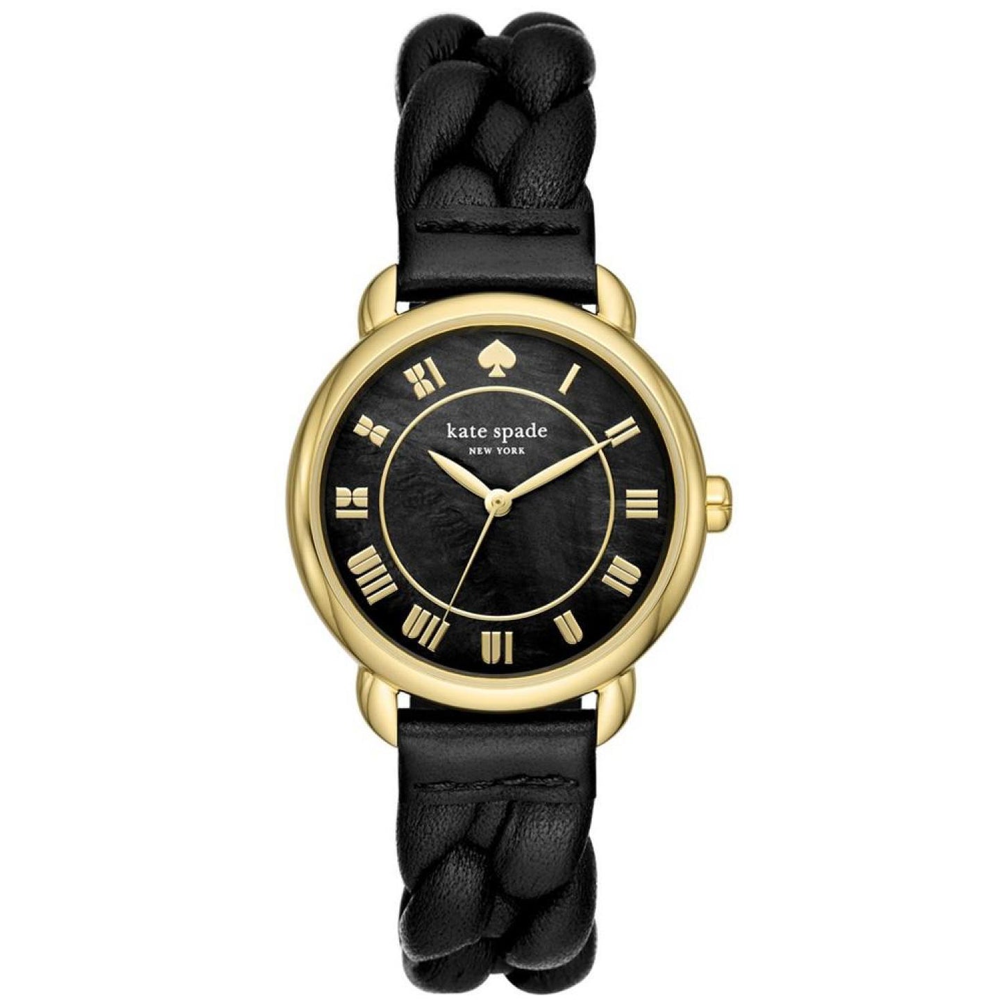 Women's Lily Avenue Three Hand Black Leather Watch 34mm