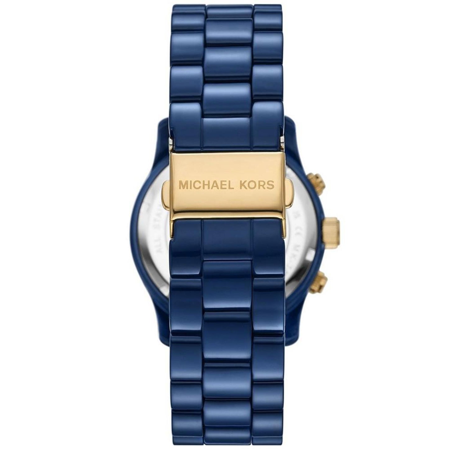 Women's Runway Chronograph Navy-Coated Stainless Steel Bracelet Watch, 38mm