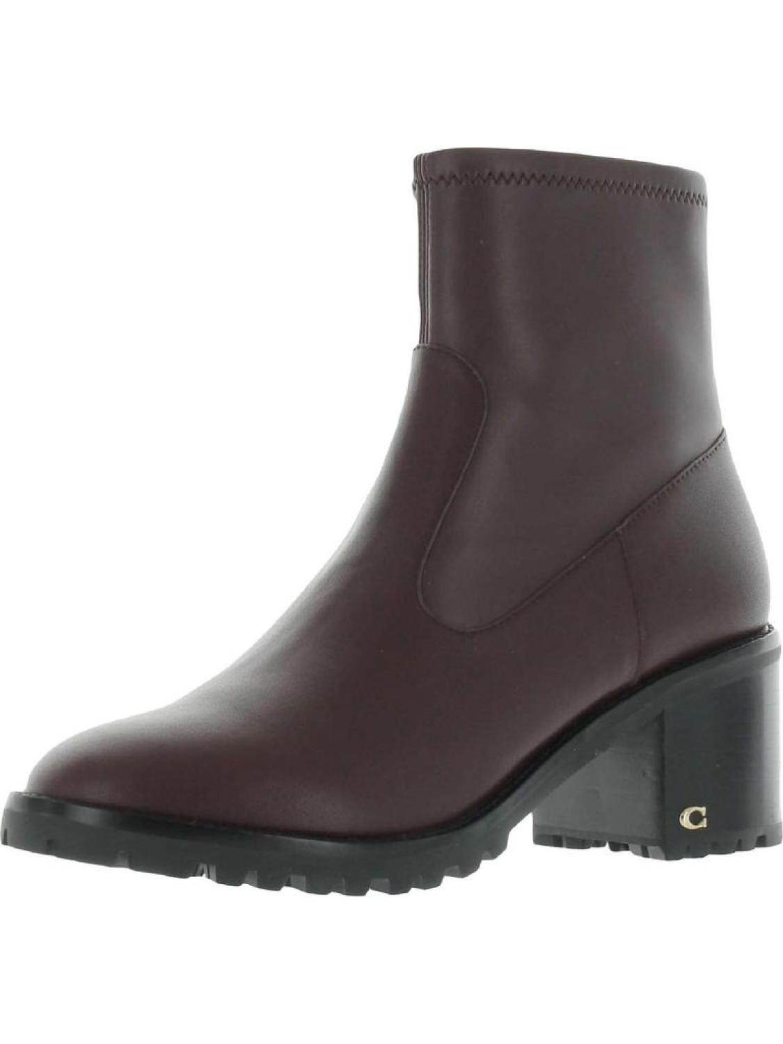 Joy Womens Lugged Sole Zipper Ankle Boots