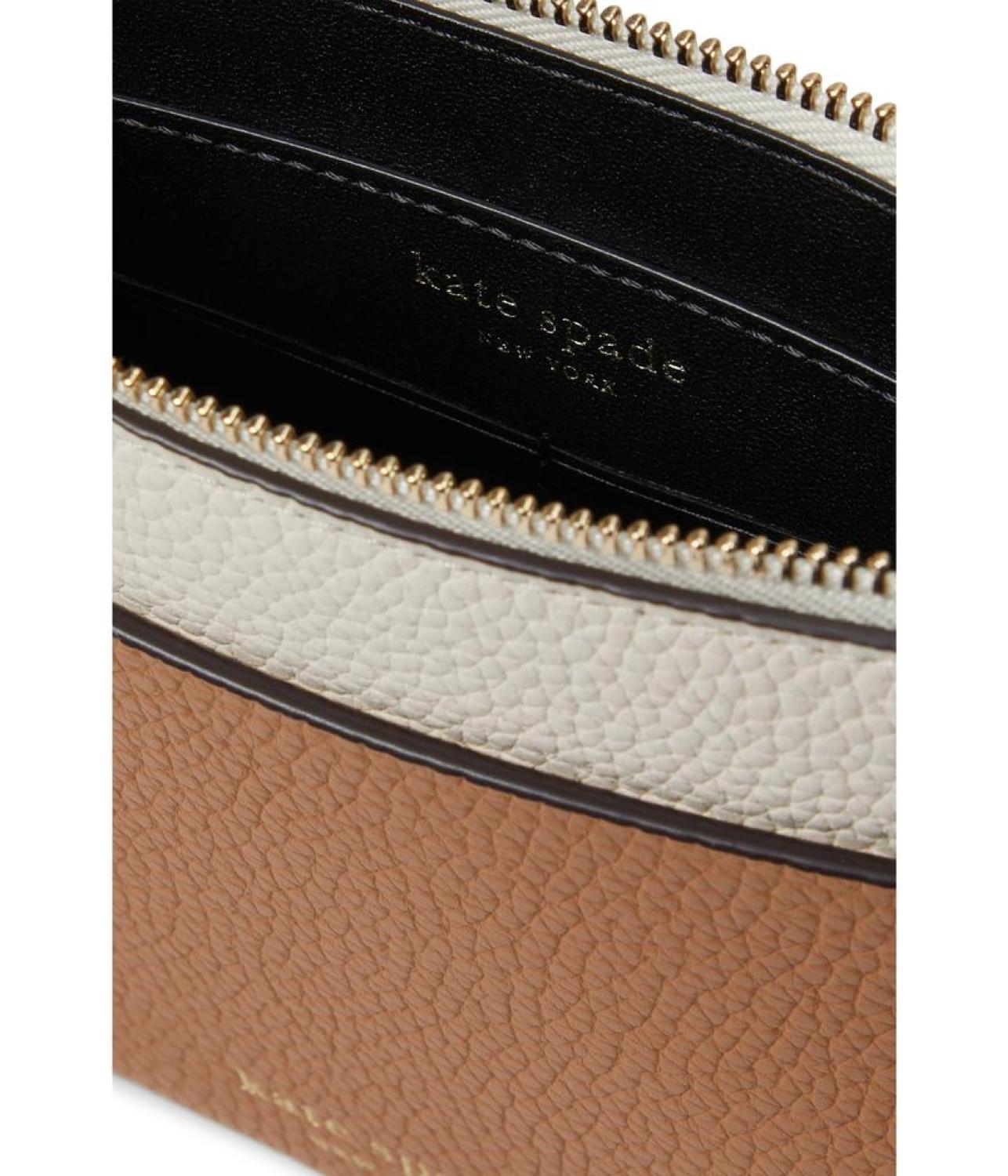 Ava Colorblocked Pebbled Leather Wristlet