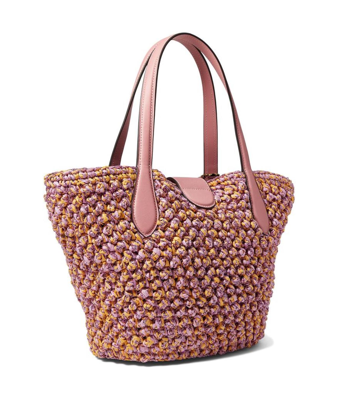 Small Popcorn Texture Straw Tote