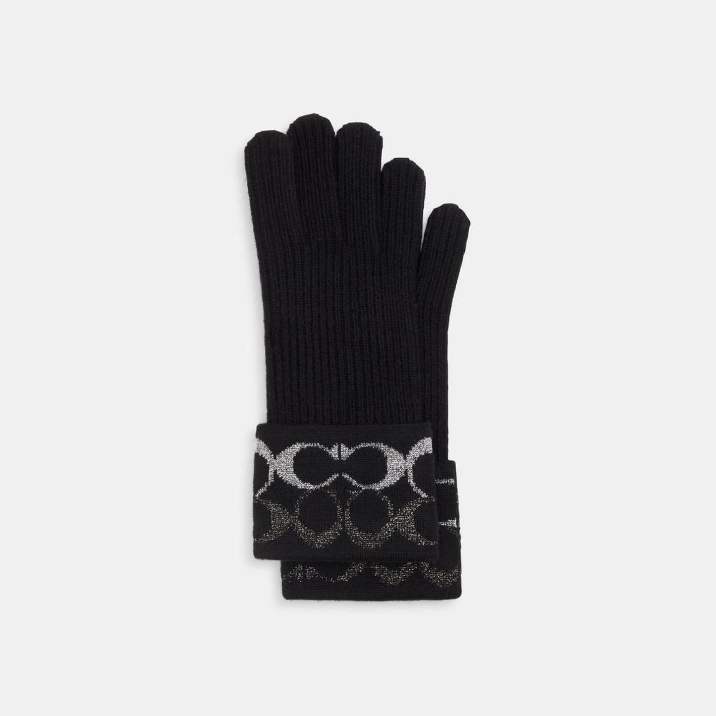 Coach Outlet Signature Metallic Knit Gloves