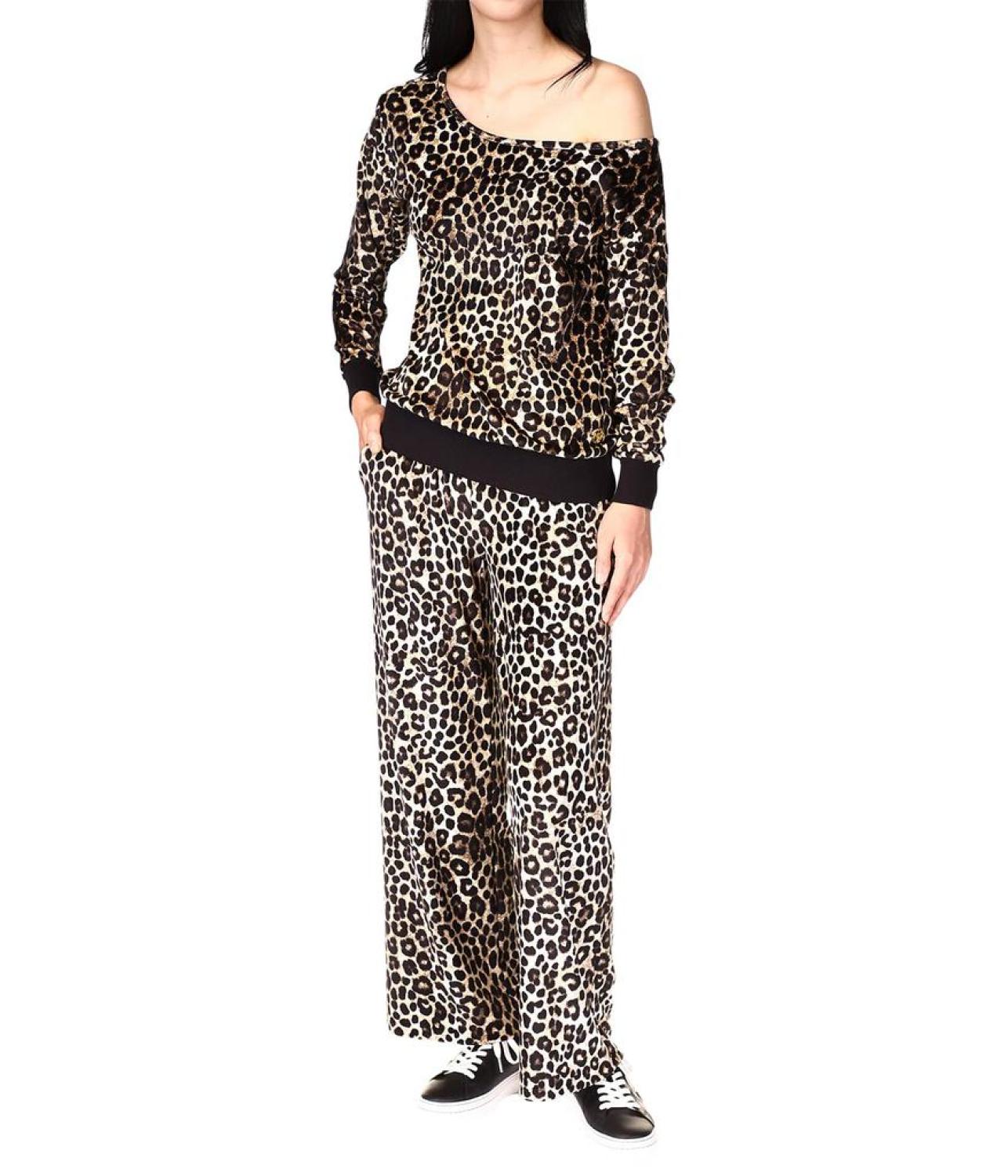 Petite Cheetah Straight Leg Pants