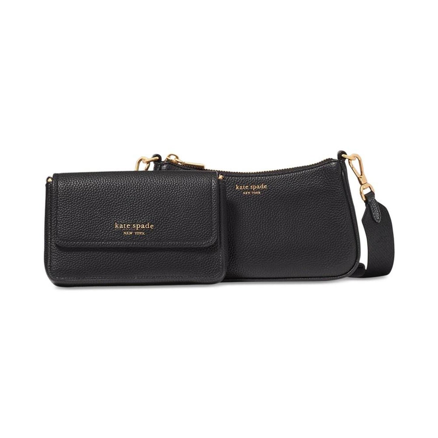 Double Up Small Pebbled Leather Crossbody