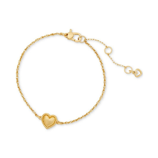 Gold-Tone Twisted Frame Heart Link Bracelet