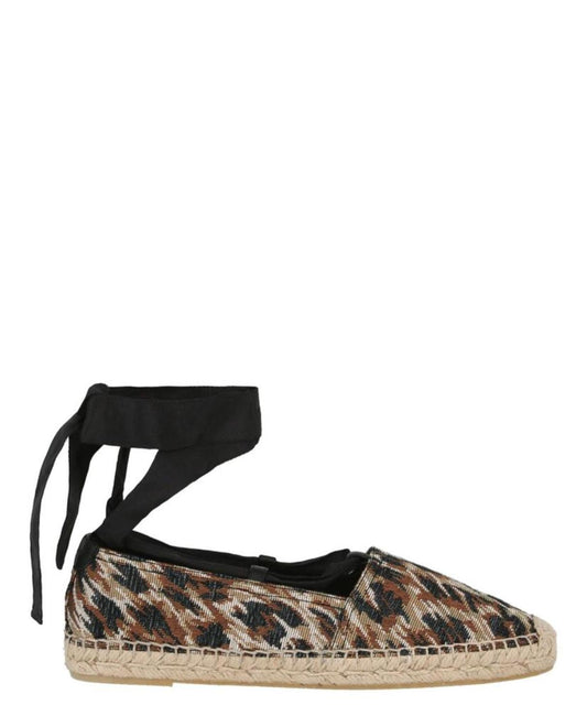 Saint Laurent Leopard-Print Espadrille Flats