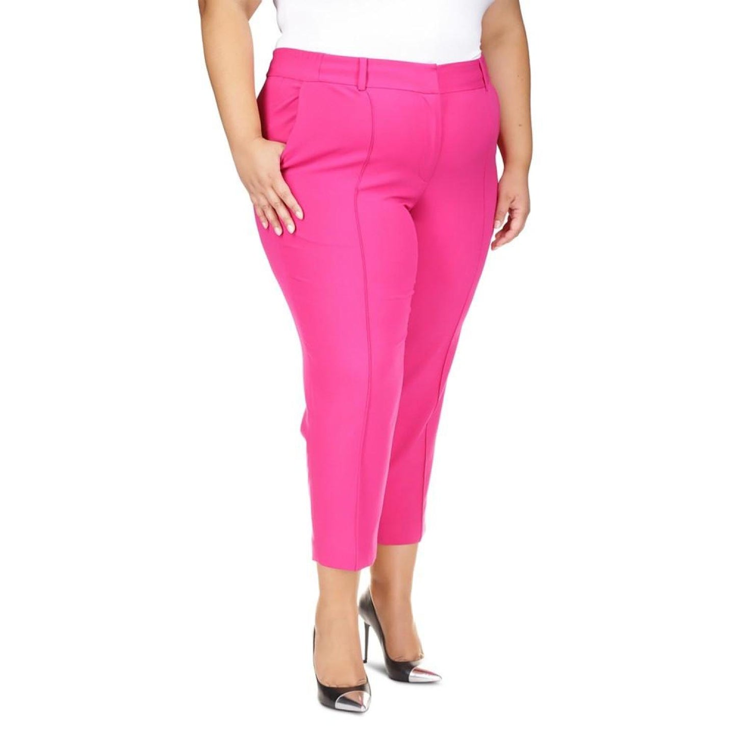 Plus Size Slim Ankle Pants