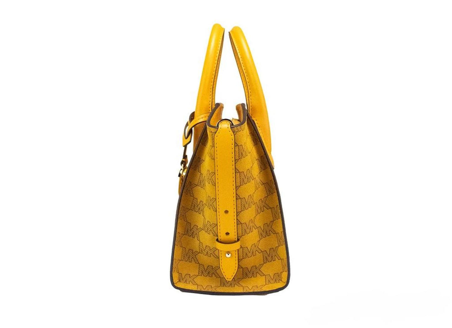 Michael Kors Avril Small Honeycomb Leather Suede Top Zip Satchel Crossbody Bag Women's yellow