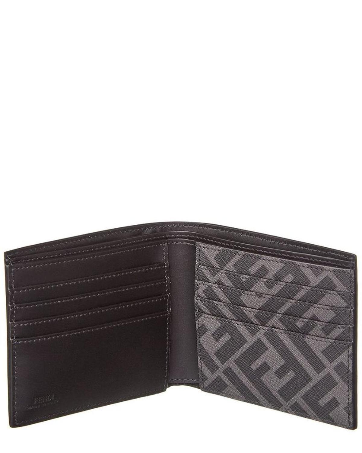 FENDI FF Squared Leather Bifold Wallet