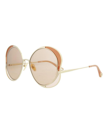 Chloe Round-Frame Metal Sunglasses