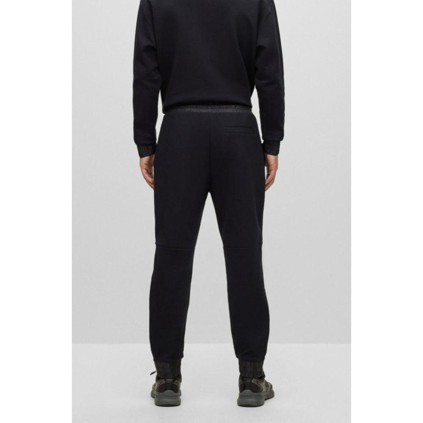 Stretch-cotton tracksuit bottoms with logo patch