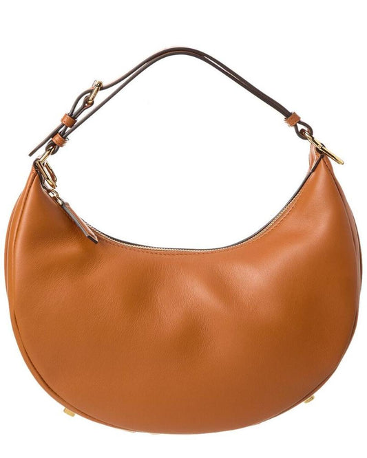 FENDI Fendigraphy Small Leather Hobo Bag