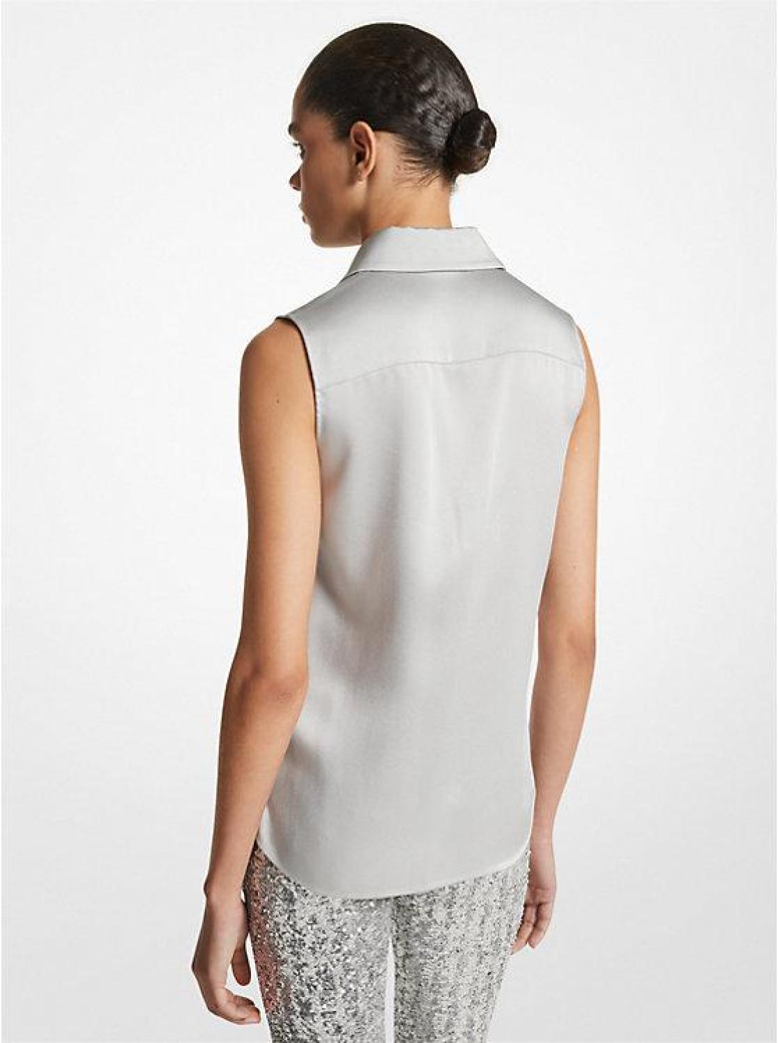 Hansen Charmeuse Sleeveless Shirt