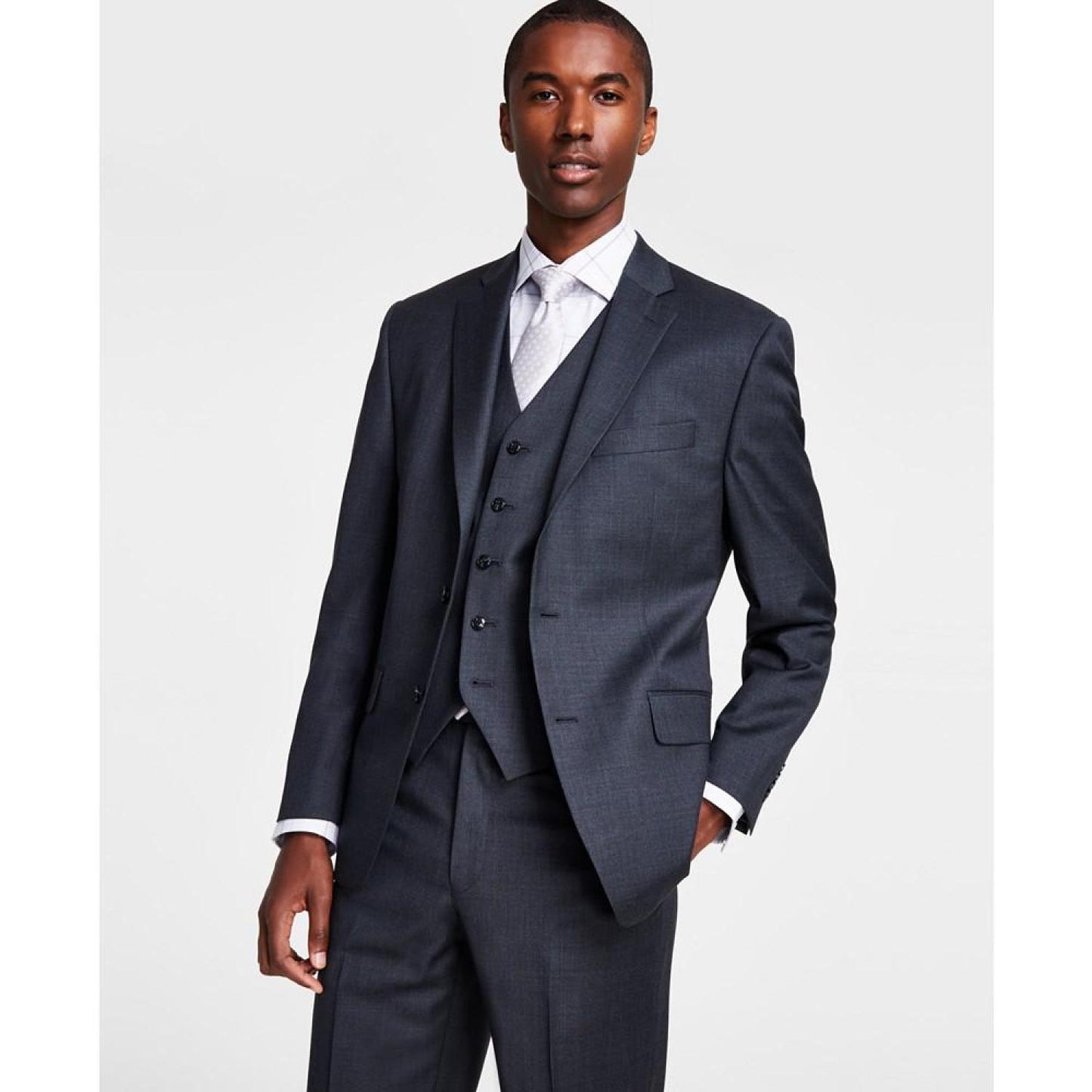 Men's Classic-Fit Wool Stretch Solid Suit Jacket