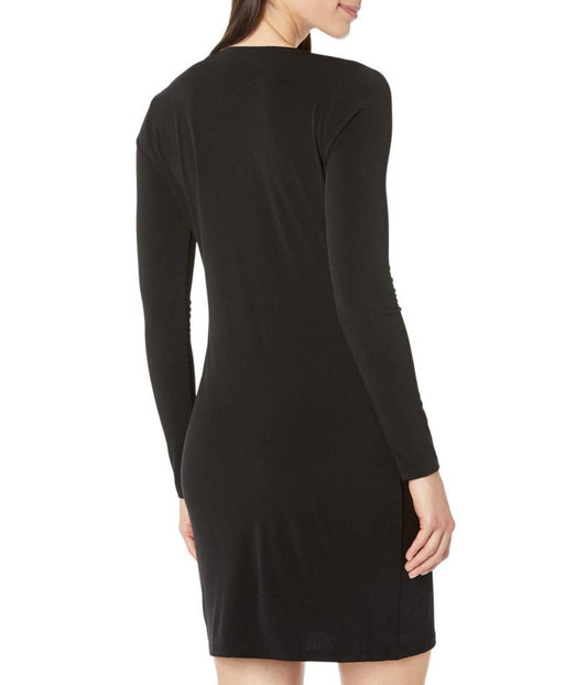 Long Sleeve Center Front Ring Cutout Dress