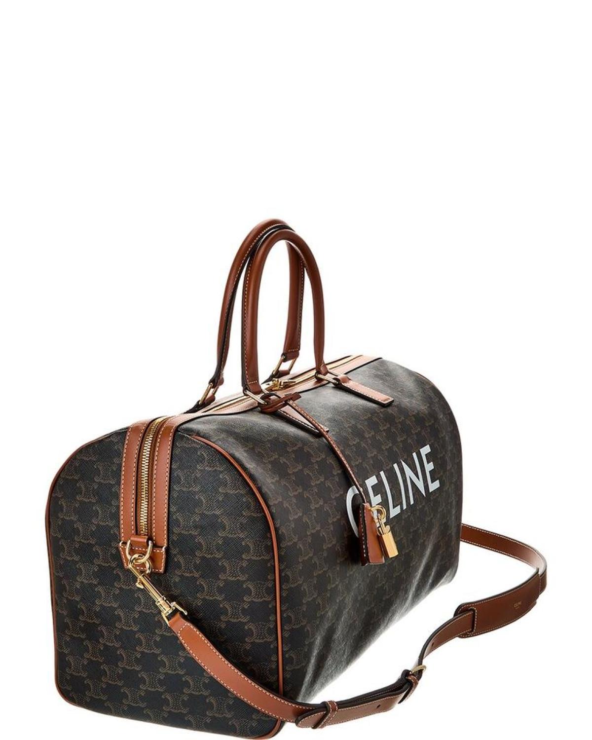 CELINE Medium Coated Canvas & Leather Travel Bag