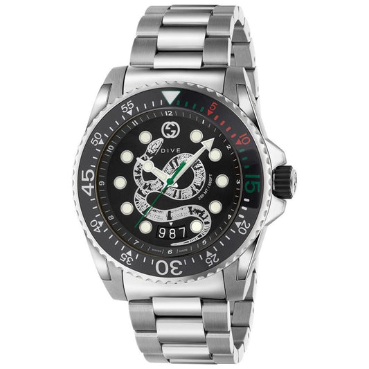 Men's Swiss Diver Stainless Steel Bracelet Watch 45mm