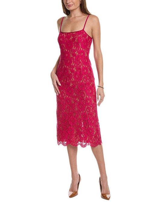 Michael Kors Collection Floral Lace Silk-Lined Slip Dress