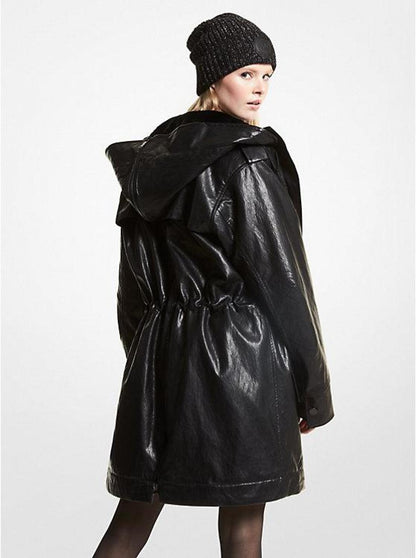 Faux Leather Anorak