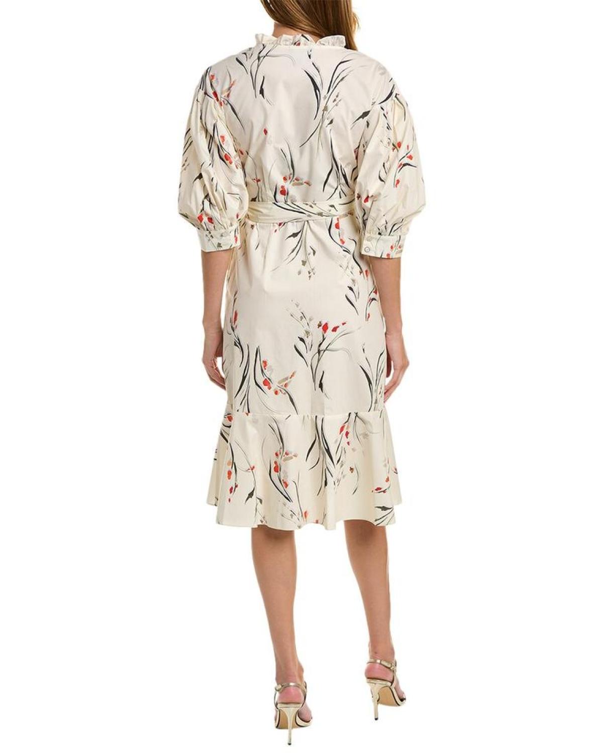 Marchesa Notte Printed Wrap Dress