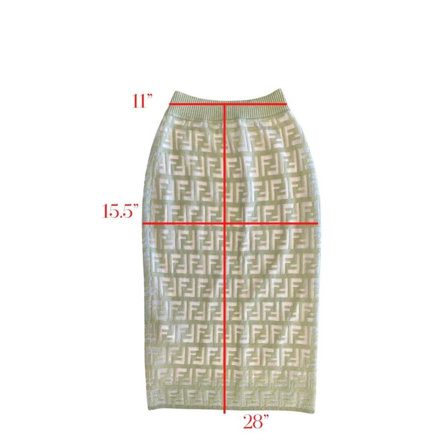 Knit Midi Skirt In Pale Green