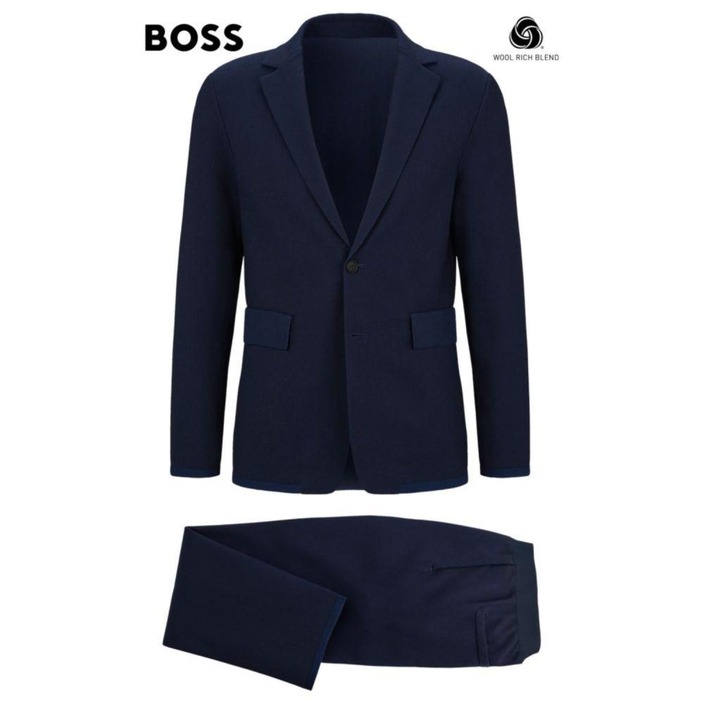 Slim-fit suit in a performance-stretch wool blend