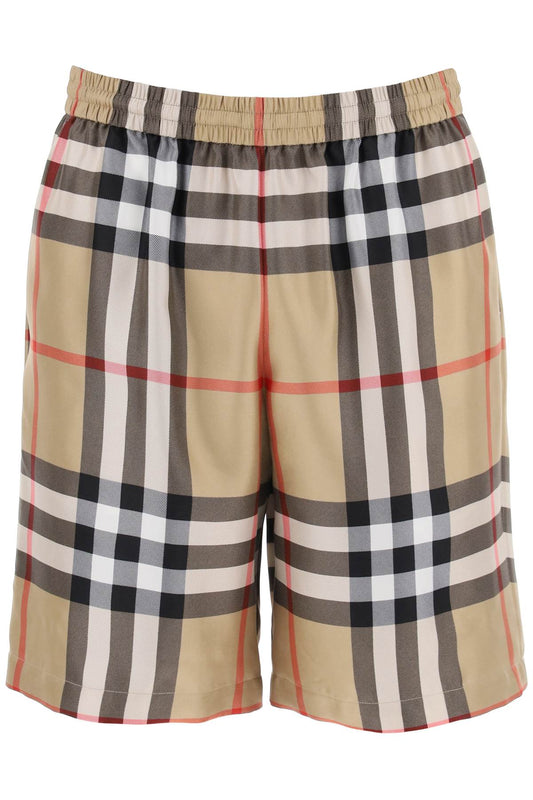 Burberry bradeston shorts in check silk