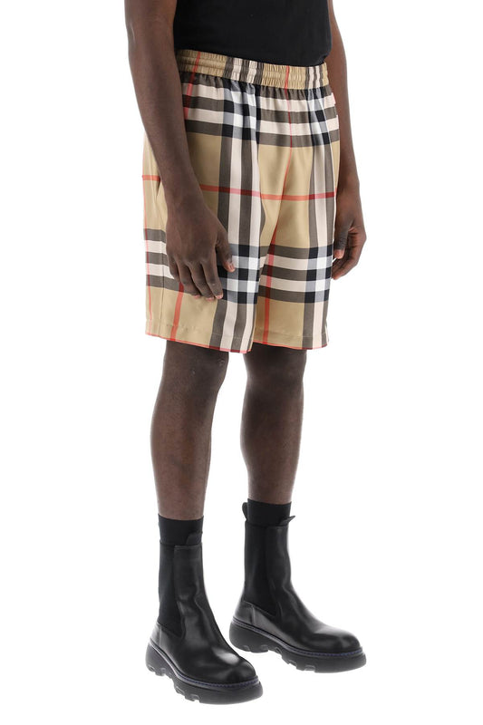 Burberry bradeston shorts in check silk