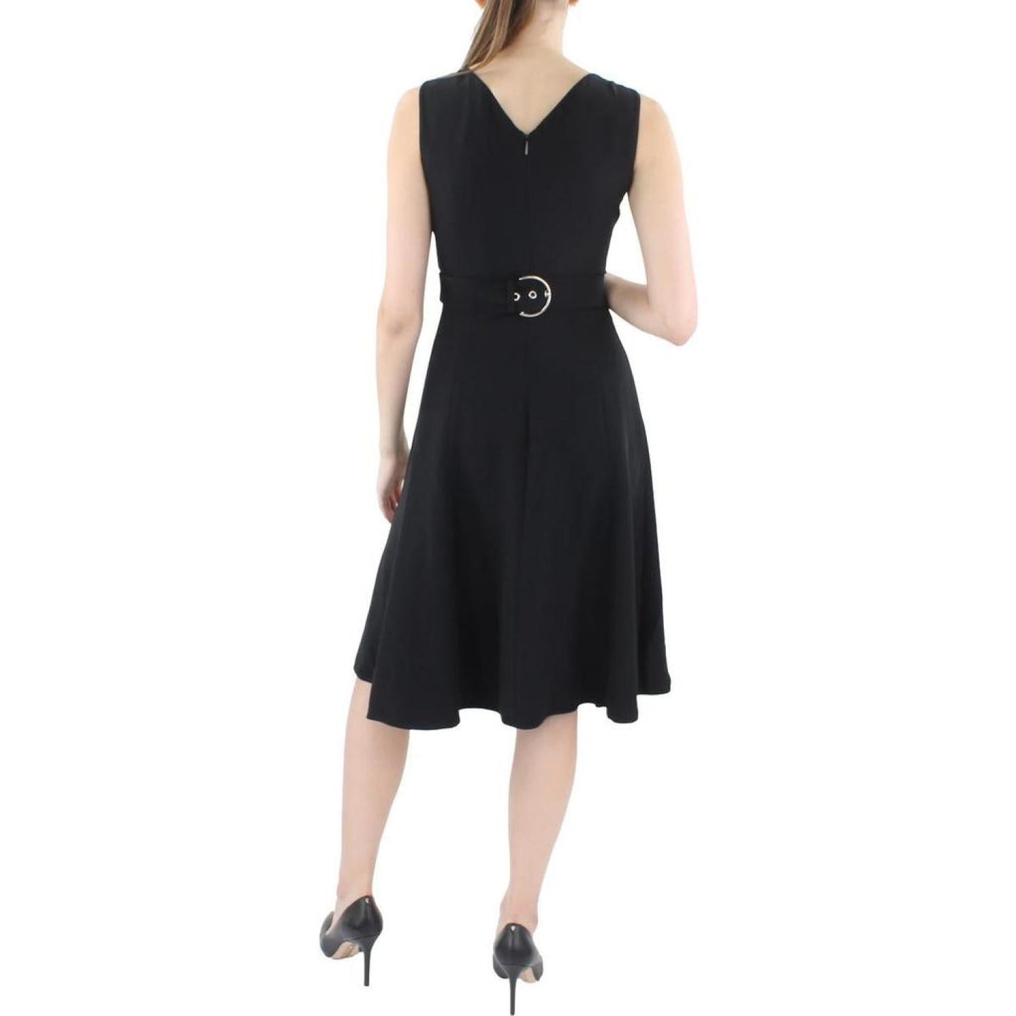 Womens Silk Midi Sheath Dress