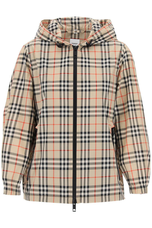 Burberry giacca a vento everton con motivo tartan