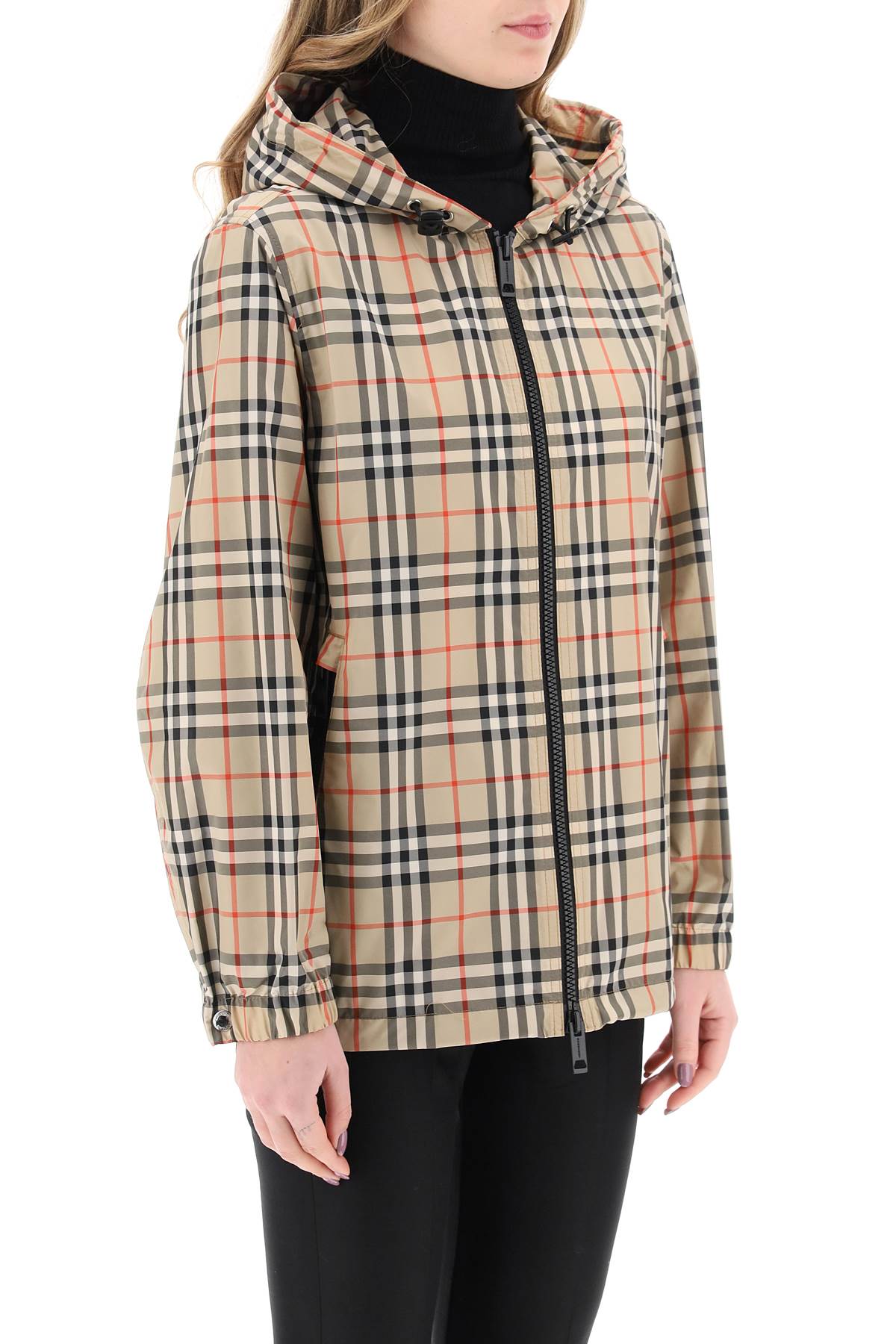 Burberry giacca a vento everton con motivo tartan