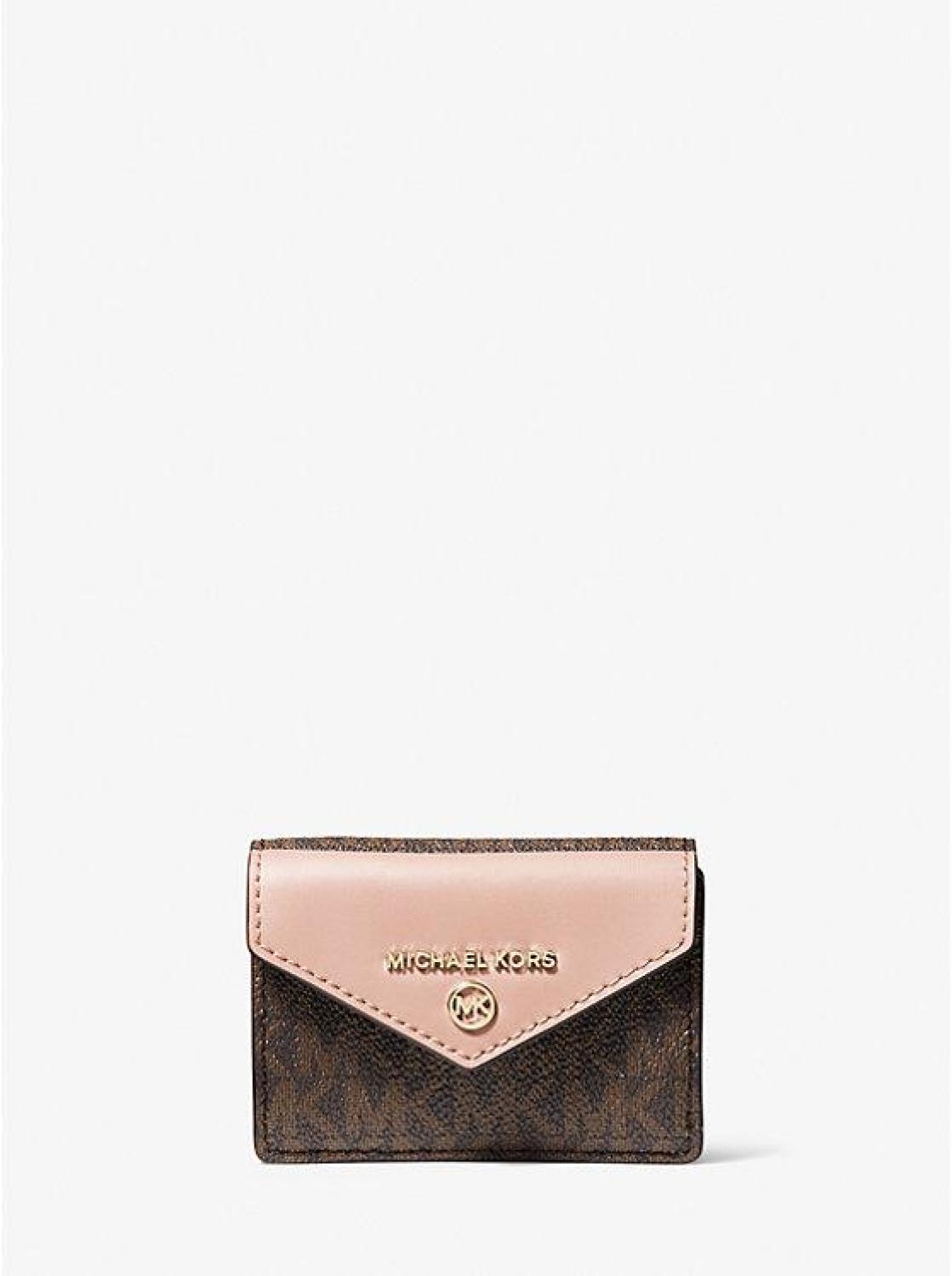 Jet Set Charm Small Logo and Leather Envelope Trifold Wallet