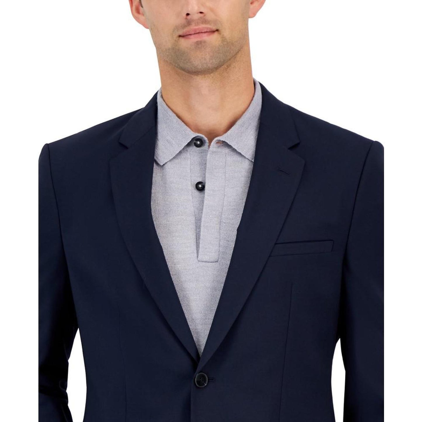 Men's Modern-Fit Solid Wool Blend Suit Jacket