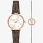 Pyper Logo and Rose Gold-Tone Watch and Bracelet Set