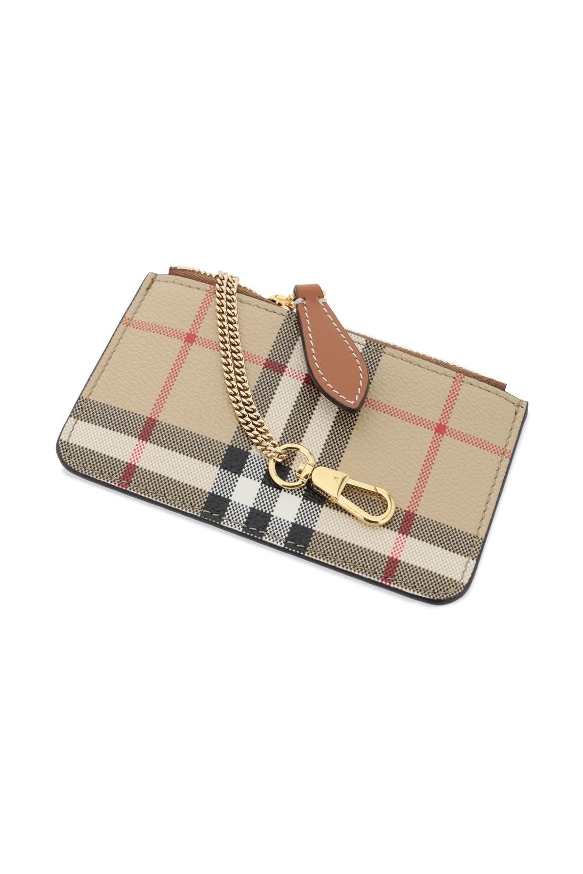 Burberry check coin purse with chain strap