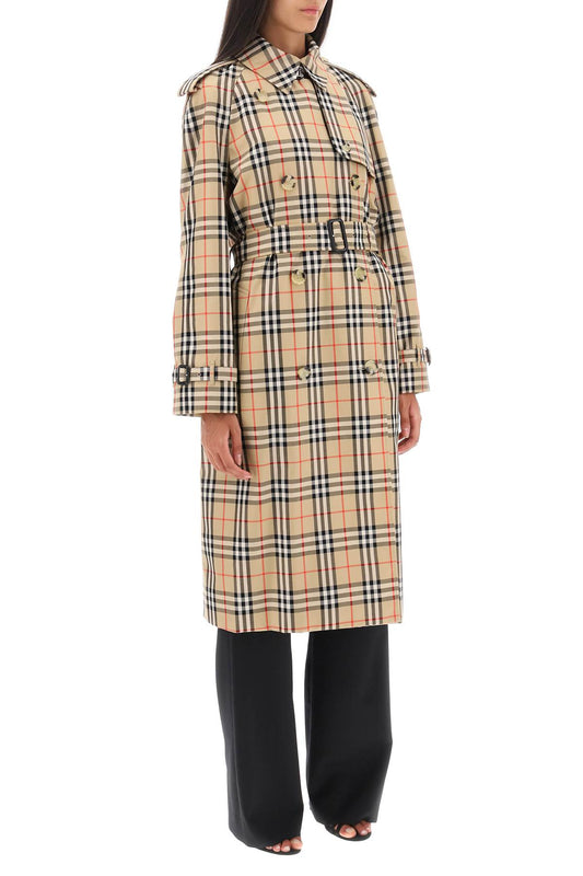 Burberry check trench coat