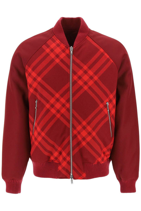 Burberry check reversible bomber jacket