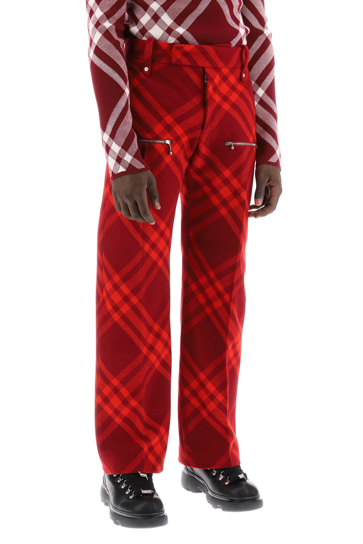 Burberry check wool pants