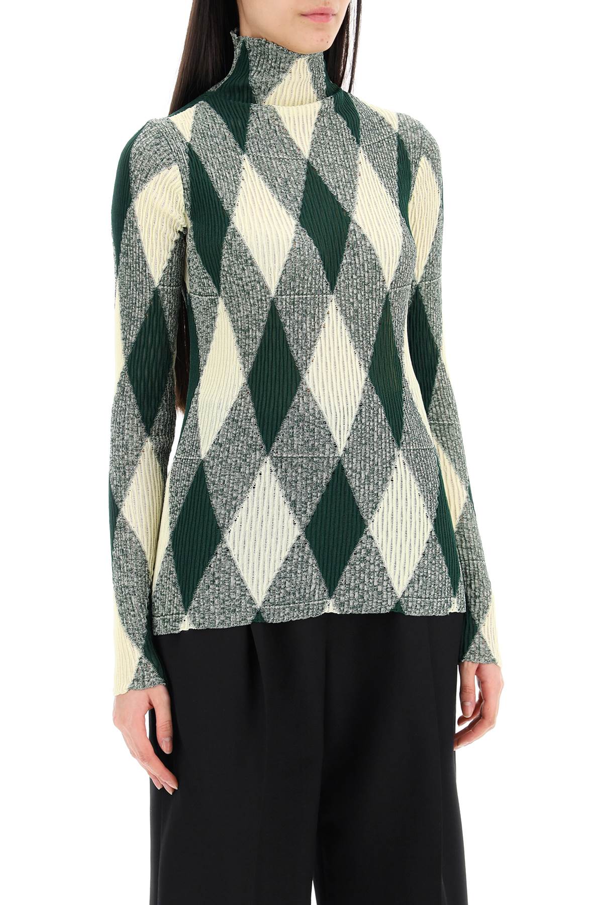 Burberry high-neck pullover with diamond pattern