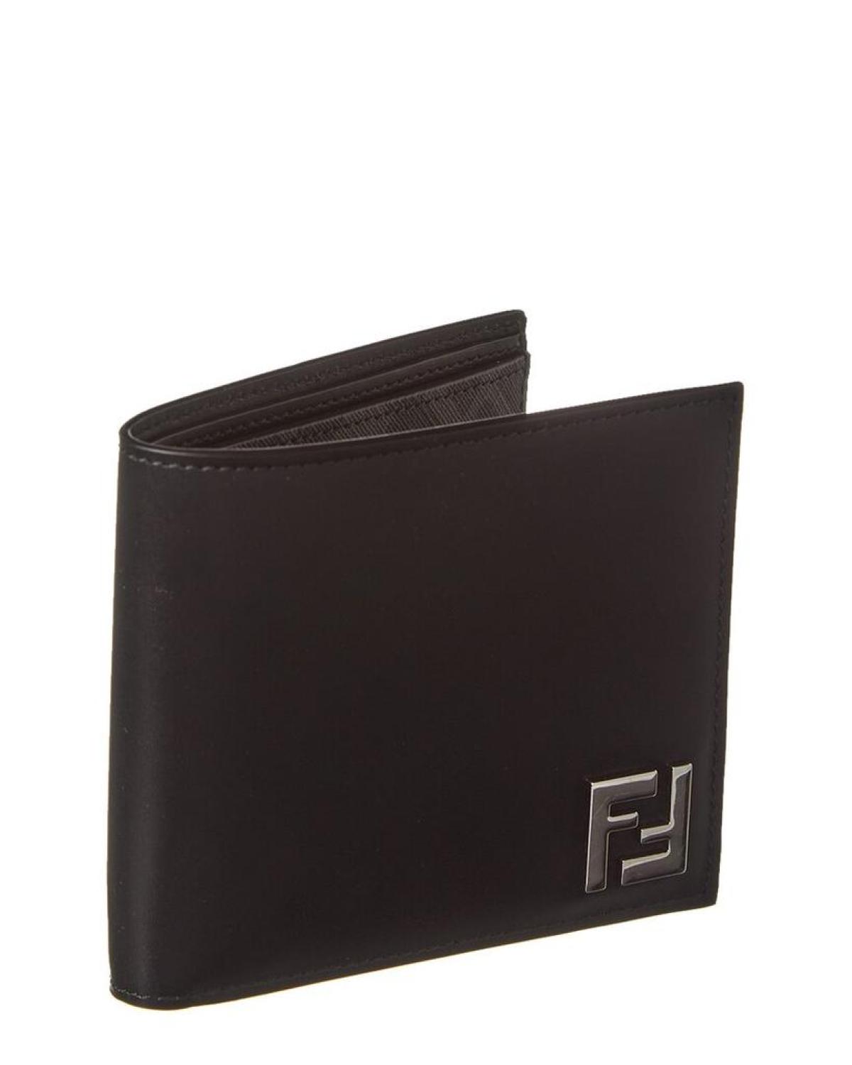 FENDI FF Squared Leather Bifold Wallet