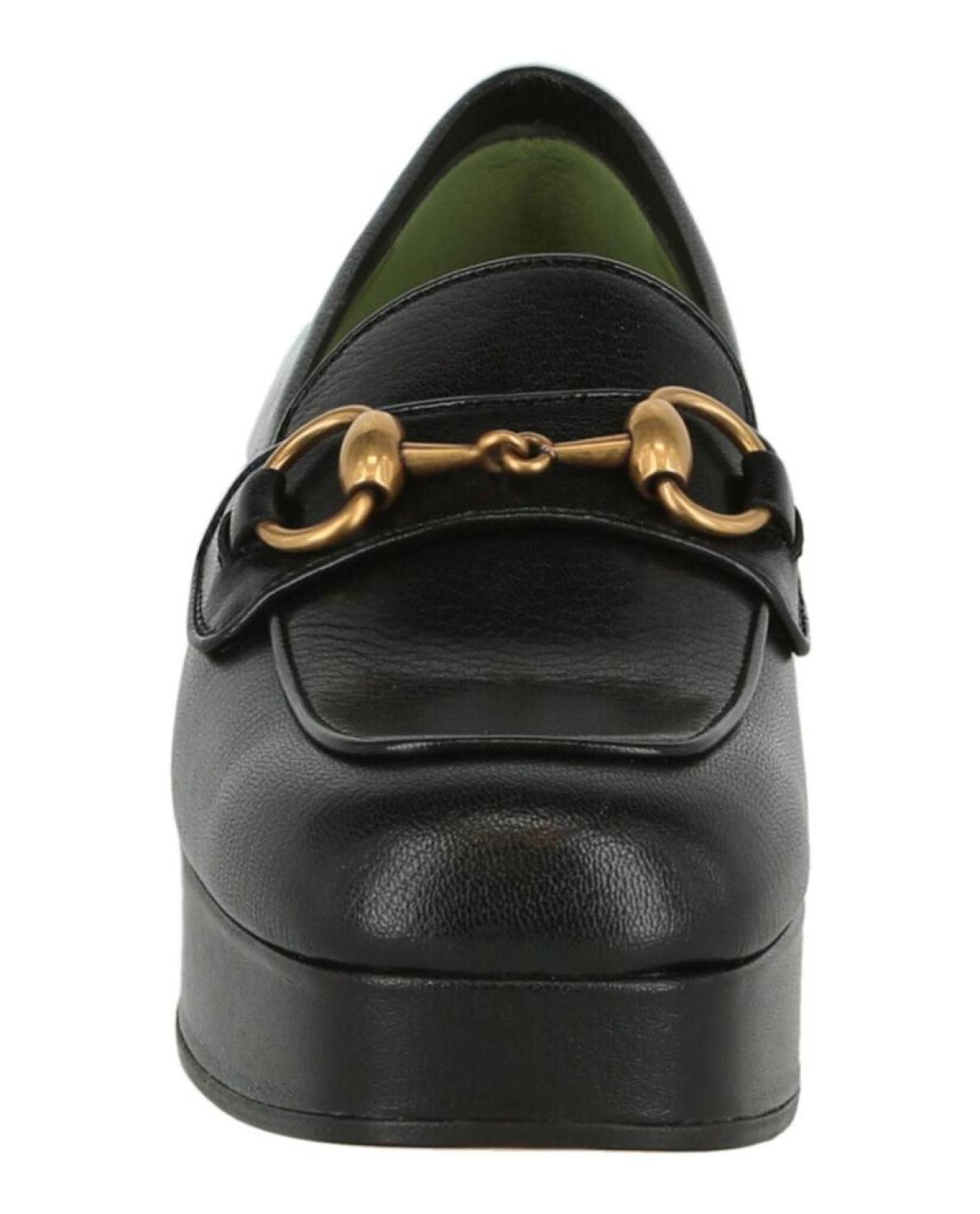 Gucci leather platform hot sale loafer with horsebit