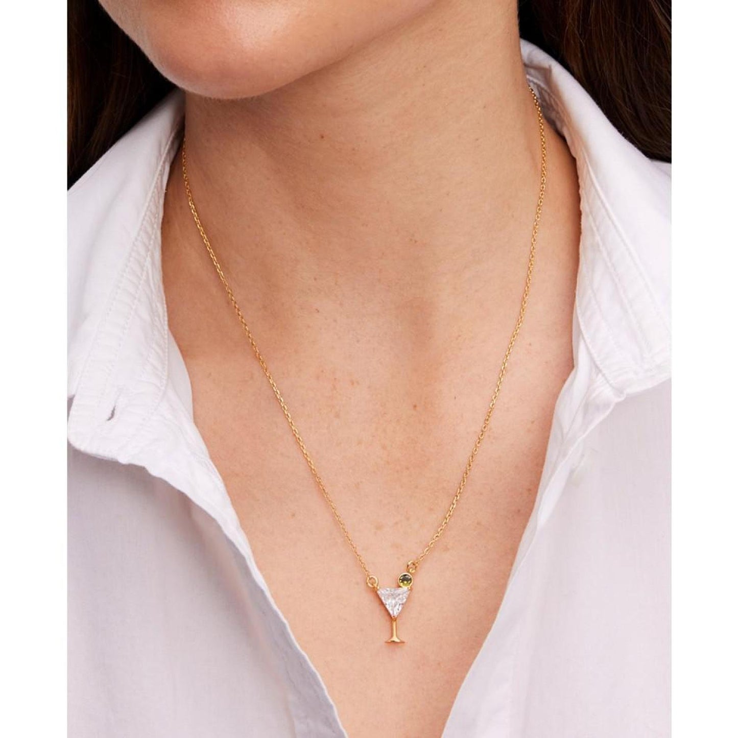 Gold-Tone Shaken or Stirred Mini Pendant Necklace, 16" + 3" extender