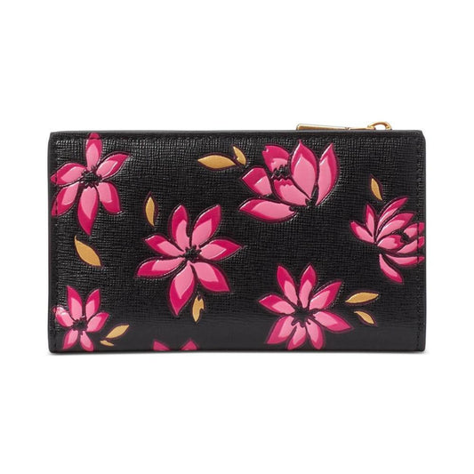 Morgan Winter Blooms Embossed Saffiano Leather Slim Bifold Wallet