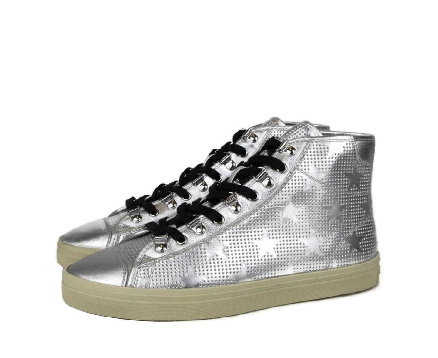 Saint Laurent Men's Metallic Leather Hi Top Sneaker